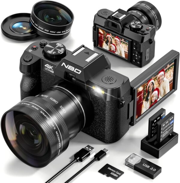 48MP Digital Cameras for Photography,4K Autofocus Vlogging Camera with 16X Zoom