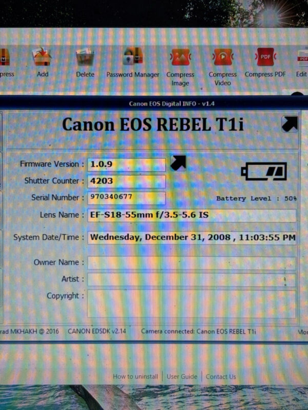 Canon EOS Rebel T 1i Digital Camera w/ Battery & Charger EFS 18-55mm 1:3.5-5.6 - Image 15