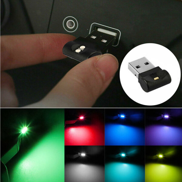 1x USB LED Car Neon Atmosphere Light Bulb Mini Ambient Lamp Interior Accessories - Image 5