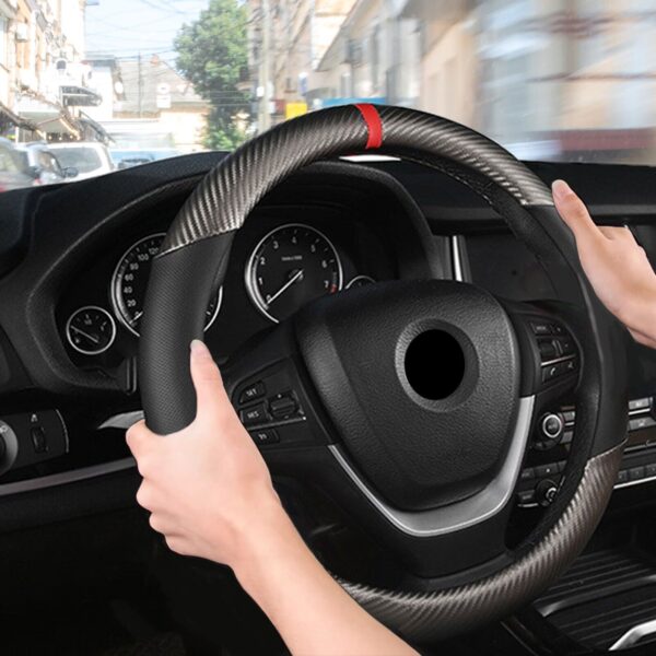 For BMW Carbon Fiber Car Steering Wheel Booster Cover Non-Slip Car Accessories