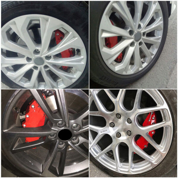 4PCS 3D Style Red M+L Car Disc Brake Caliper Cover Front & Rear Kits Accessories - Image 8