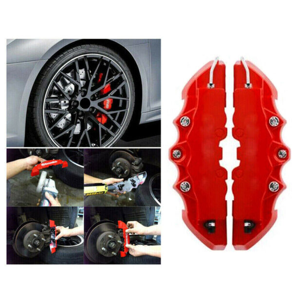 4PCS 3D Style Red M+L Car Disc Brake Caliper Cover Front & Rear Kits Accessories - Image 16