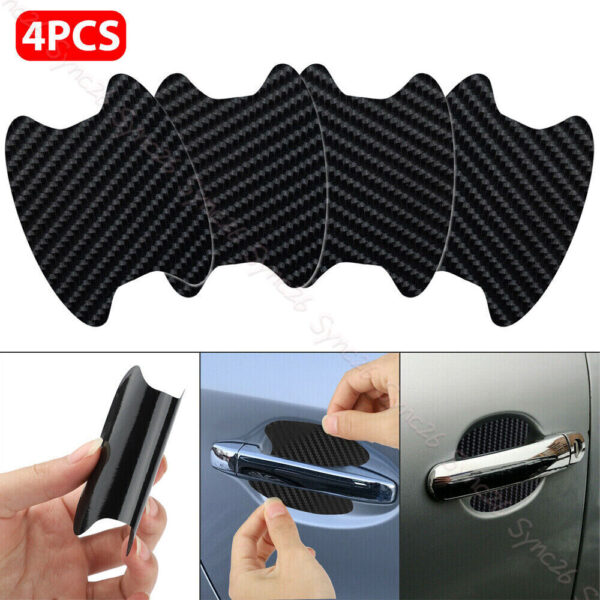 4x Car Accessories Door Handle Protector Film Anti-Scratch Stickers Carbon Fiber - Image 6