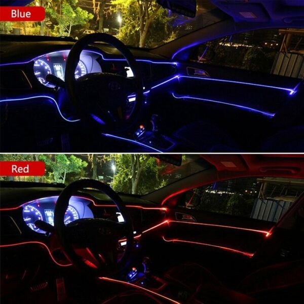 2m Blue LED Car Interior Decorative Atmosphere Wire Strip Light Accessories US - Image 11