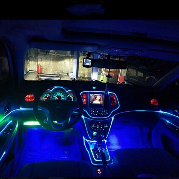 2m Blue LED Car Interior Decorative Atmosphere Wire Strip Light Accessories US - Image 12