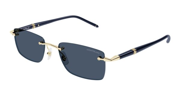 NEW Mont blanc MB0344S-003 Gold Blue Sunglasses