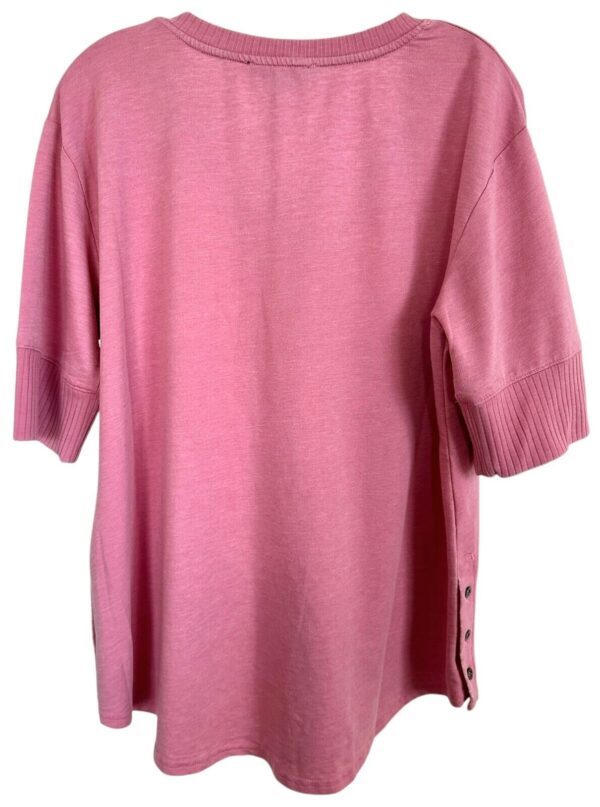 Jane & Delancey Women's Blouse Top Vintage Look Half Sleeve V-Neck Size L Pink - Image 2