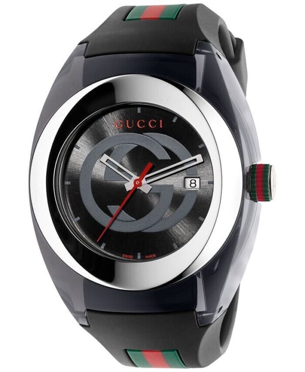 Gucci Sync XXL Men's Black Logo Dial Swiss Quartz Watch - YA137101 ($680 MSRP)