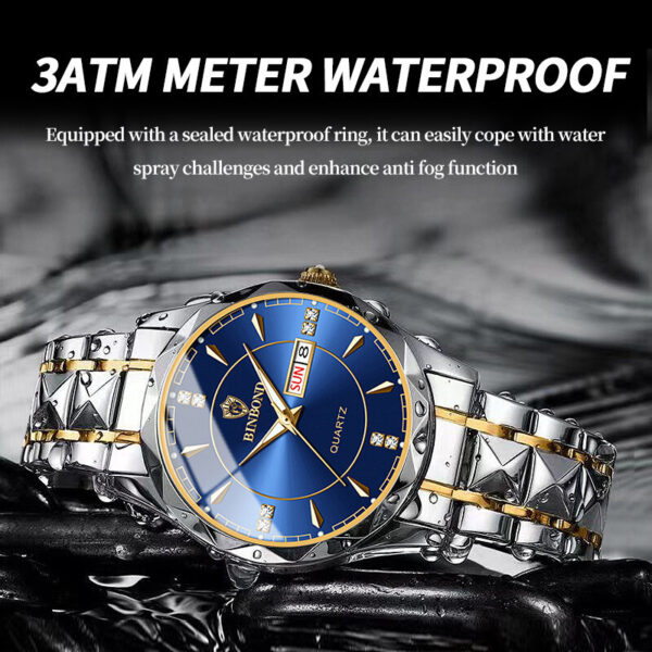 Waterproof Men Watch Stainless Steel Quartz Luminous Classic Business Wristwatch - Image 2