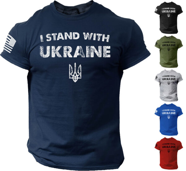 I Stand With Ukraine T Shirt American Flag Ukrainian Support   | eBay