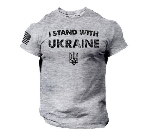 I Stand With Ukraine T Shirt American Flag Ukrainian Support   | eBay - Image 3