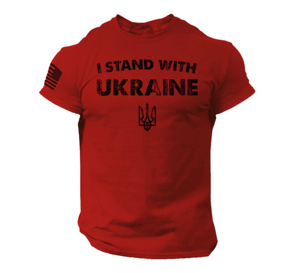 I Stand With Ukraine T Shirt American Flag Ukrainian Support   | eBay - Image 4