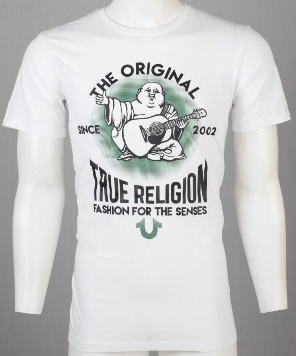 $69 TRUE RELIGION White REAL DEAL BUDDHA Short Sleeve Designer Graphic T-shirt  | eBay - Image 5