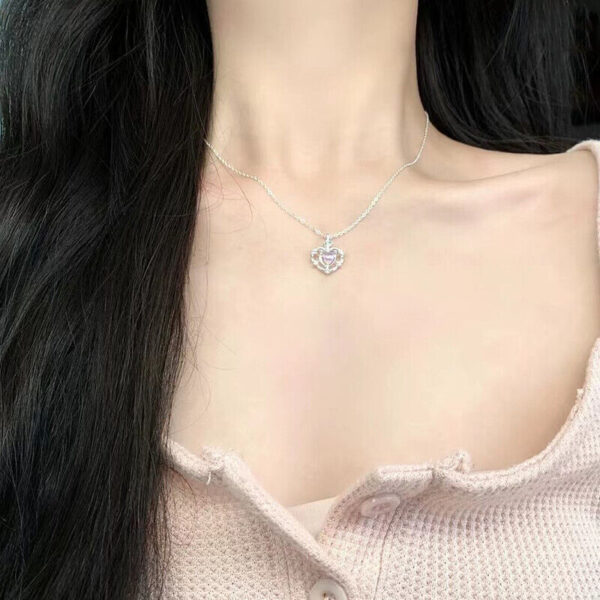 Heart Necklaces Simple Necklace Party Jewelry Gift Sweet Elegant Clavicle Ch*H, - Image 4