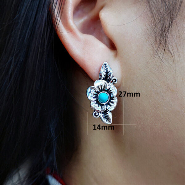 Fashion 925 Silver Dangle Drop Earrings Hook Women Turquoise Jewelry Ear Gifts - Image 3