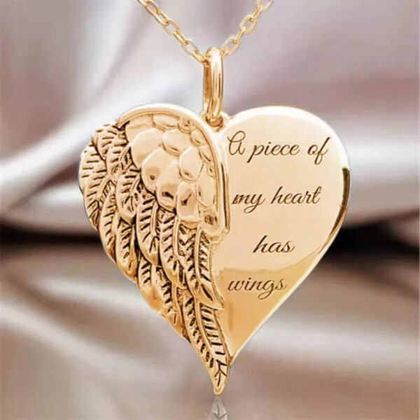 Jewelry New Style, I Have A Pair Of Wings In My Heart Hanging Angel Wings Golden