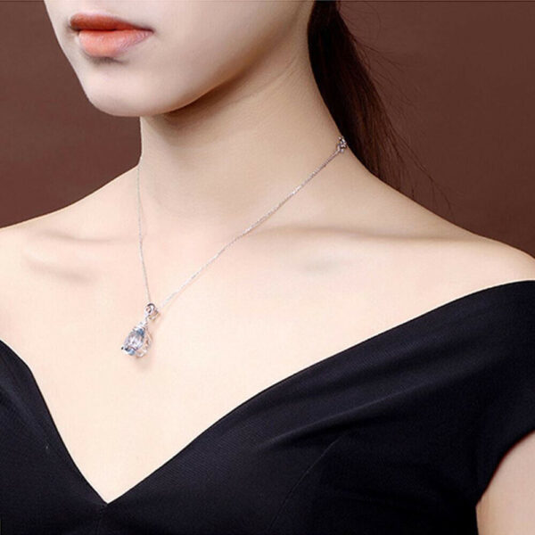 Women 925 Silver Aquamarine Gemstone Pendant Necklace Valentine's Day Gift HOT - Image 6