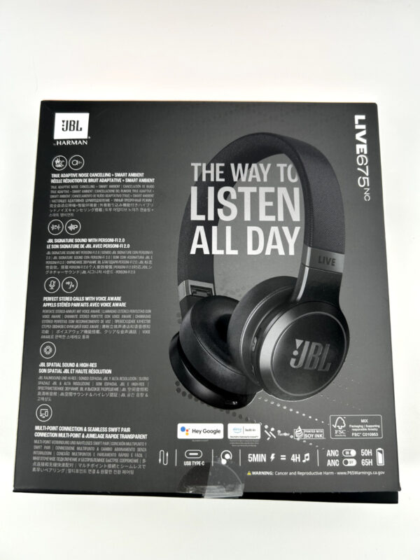 JBL Live 675NC Wireless On-Ear Headphones Adaptive Noise Cancelling by Harman - Image 2