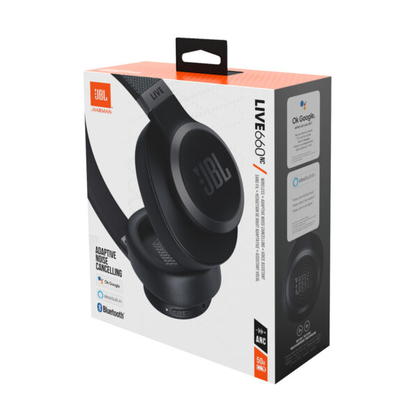 JBL Live 660NC Wireless Over-ear NC Bluetooth Headphones, Black - Image 2