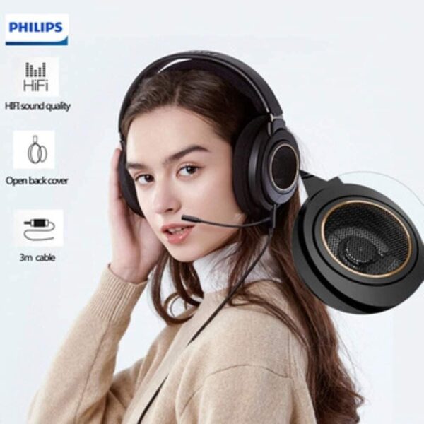 Philips Audio SHP9600MB Wired Headphones with Microphone - Image 3